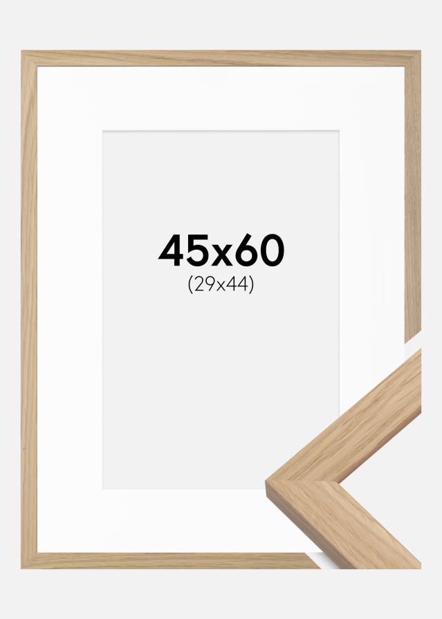 Rahmen Oak Wood 45x60 cm - Passepartout Weiß 30x45 cm