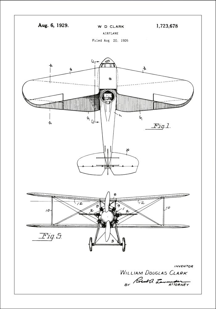 Patentzeichnung - Flugzeug - Weiß Poster