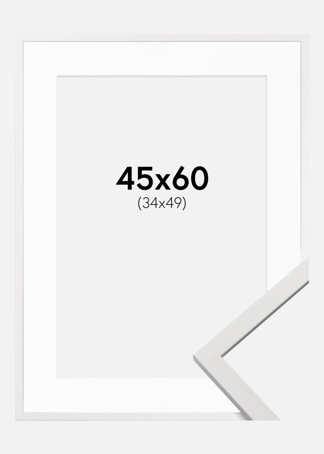 Rahmen Edsbyn Weiß 45x60 cm - Passepartout Weiß 35x50 cm