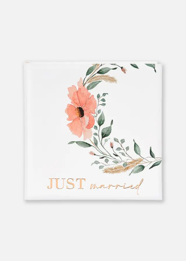 Just married Hochzeitsalbum - 30x31 cm (60 weiße Seiten / 30 Blatt)