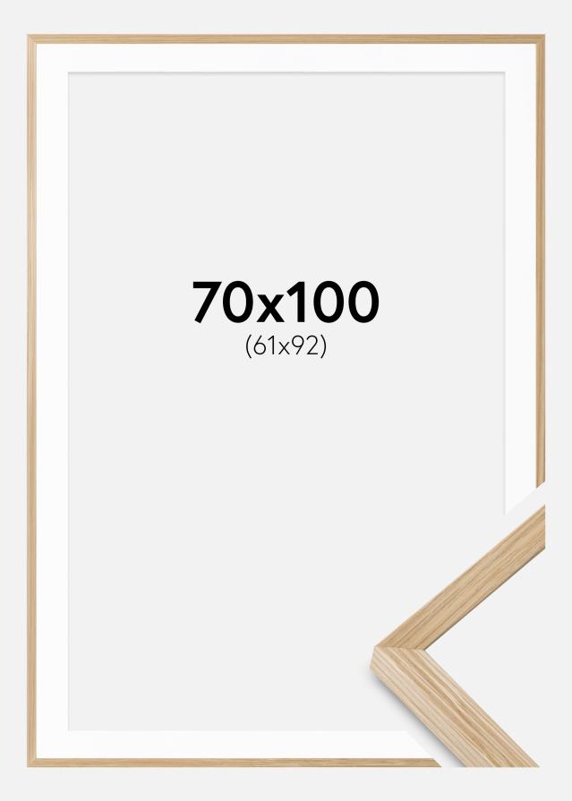 Rahmen Soul Oak Veneer 70x100 cm - Passepartout Weiß 62x93 cm