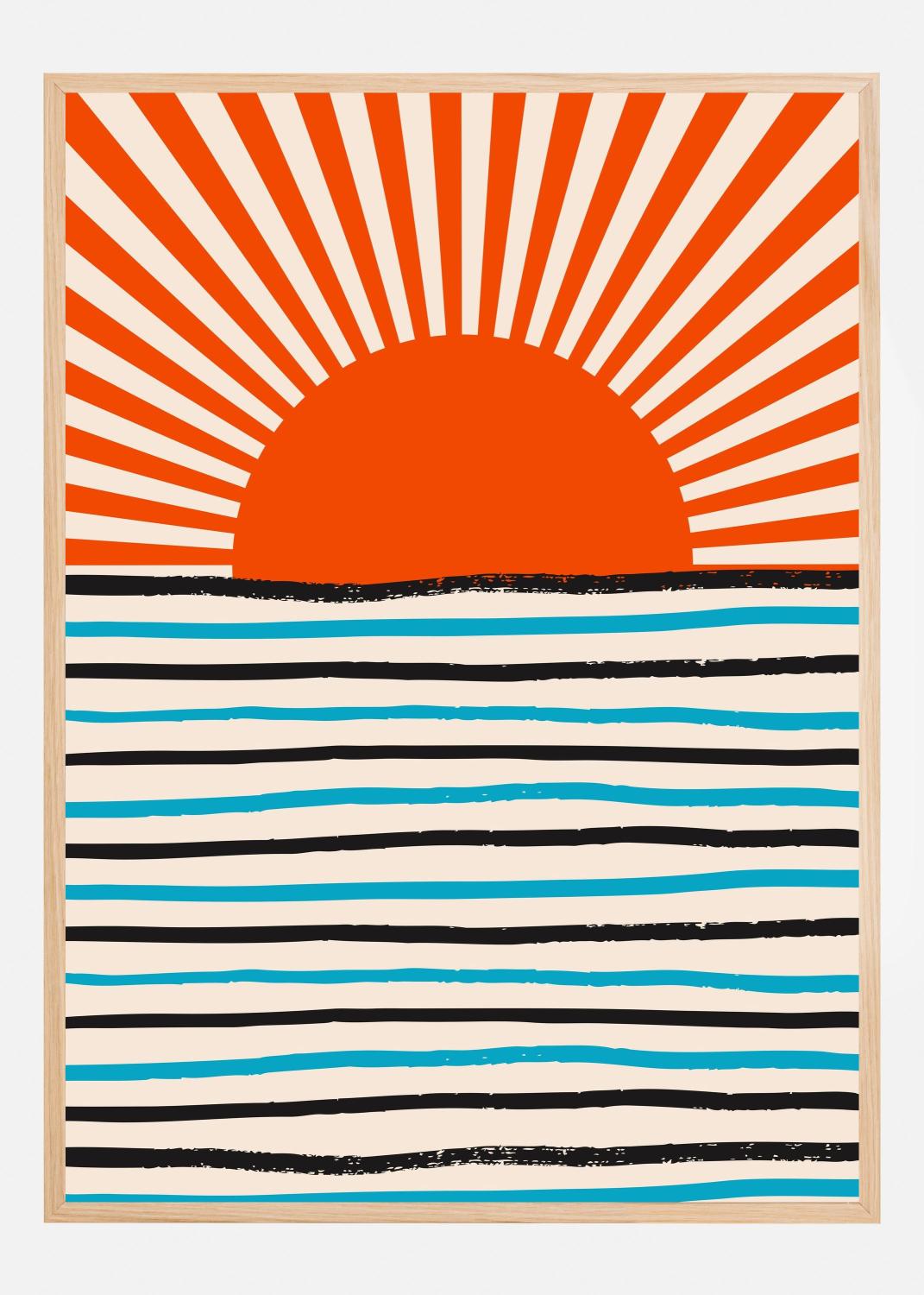 Product Image for Red Sun and Sea Poster (21x29.7 cm (A4))