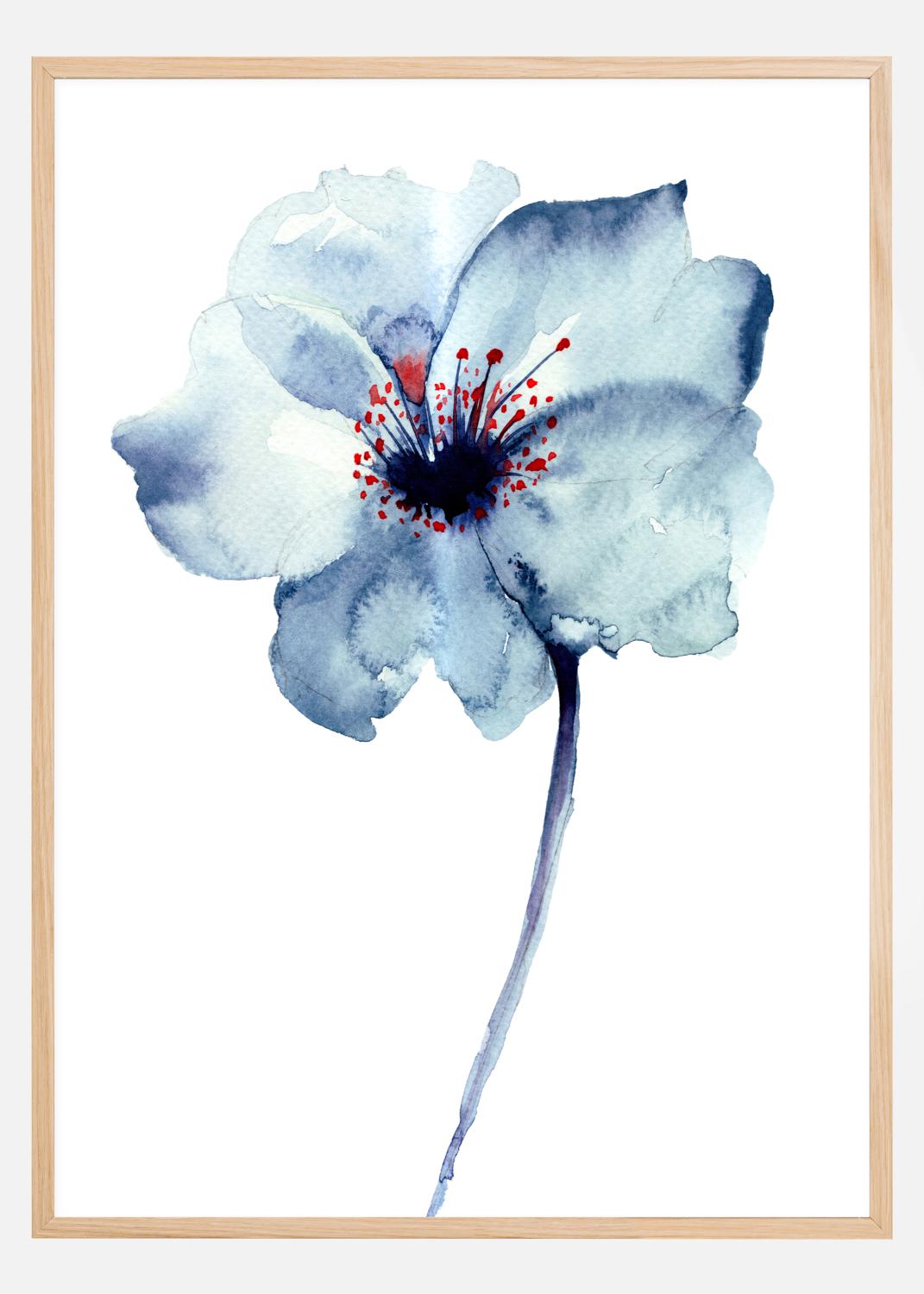 Product Image for Aquarelle Flower - Blue Poster (21x29.7 cm (A4))