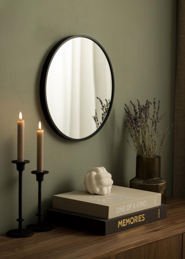 KAILA Round Mirror - Edge Black 40 cm Ø