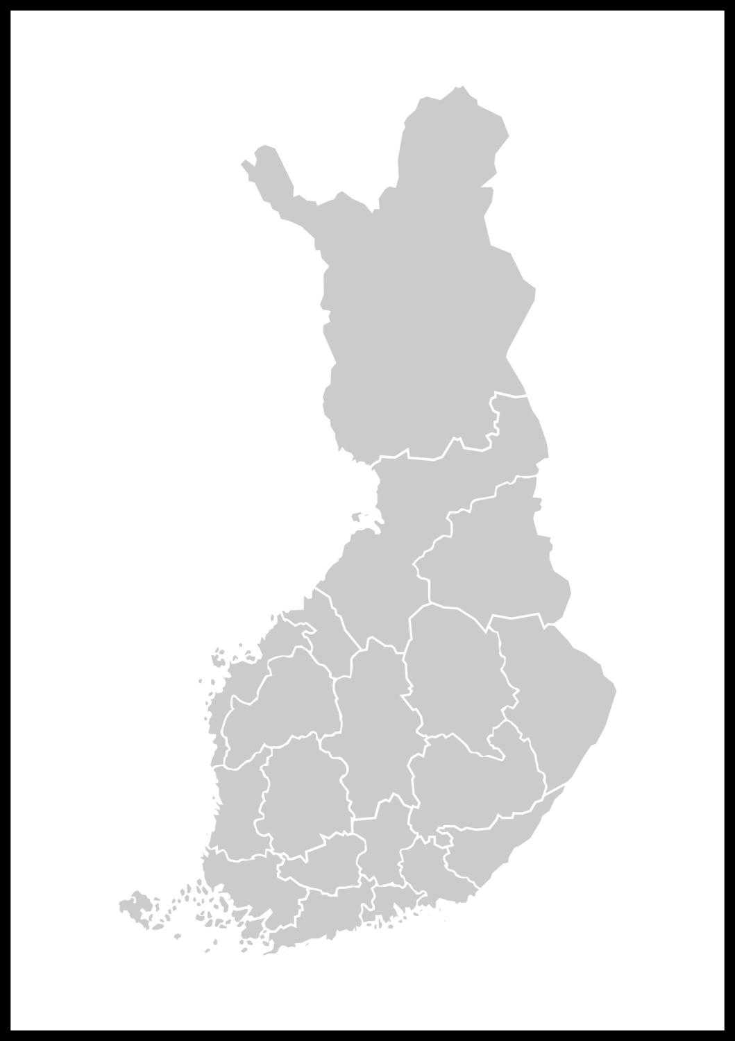 Product Image for Map - Finland - Grå (21x29.7 cm (A4))