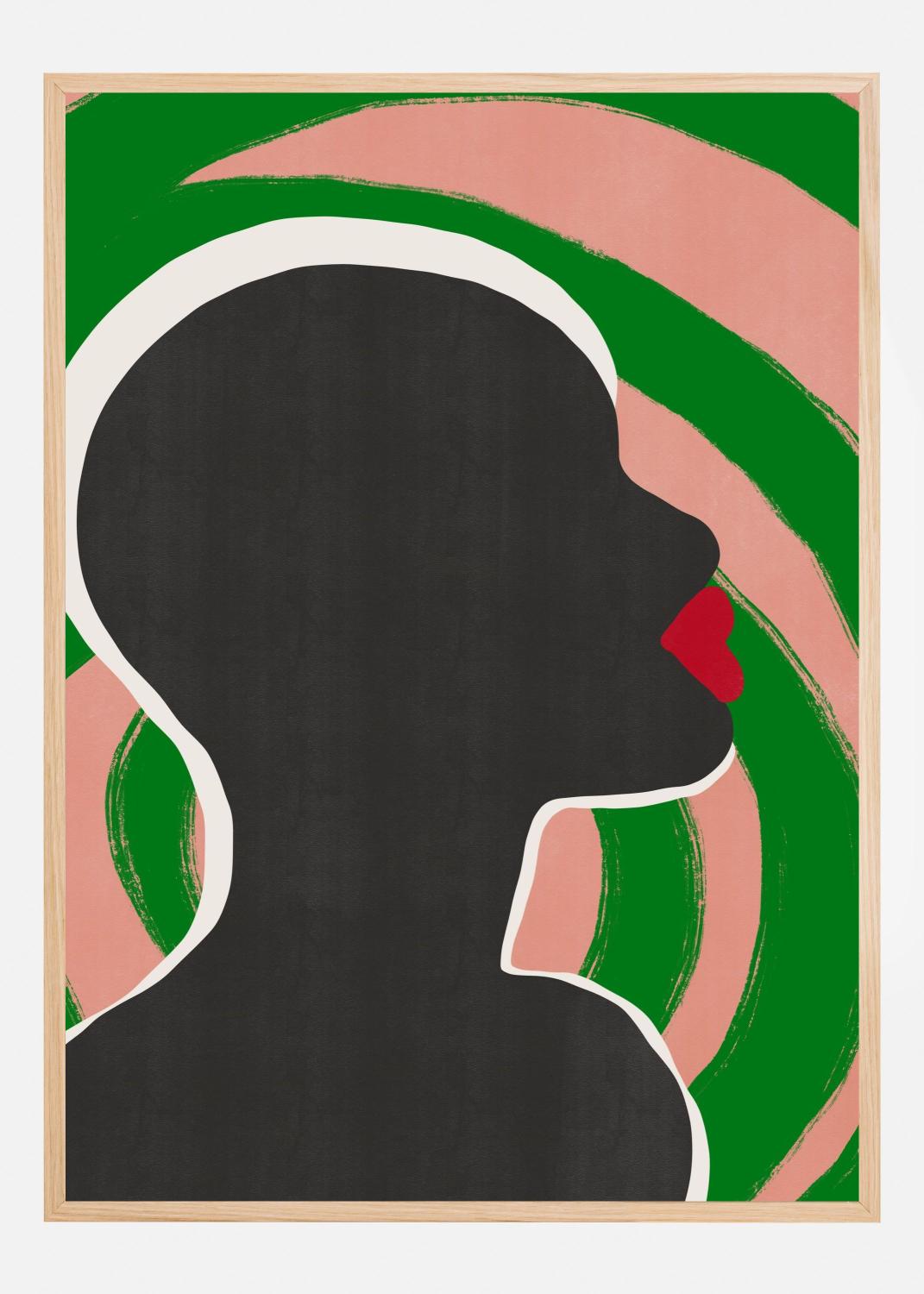 Product Image for Anonymous Portrait In Green Spiral Poster (21x29.7 cm (A4))