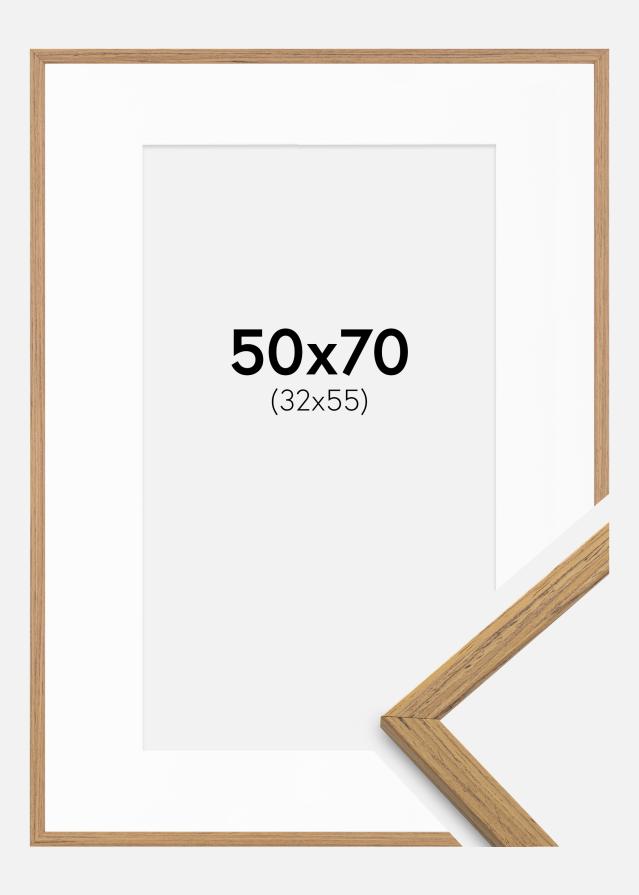 Rahmen Edsbyn Teak 50x70 cm - Passepartout Weiß 33x56 cm