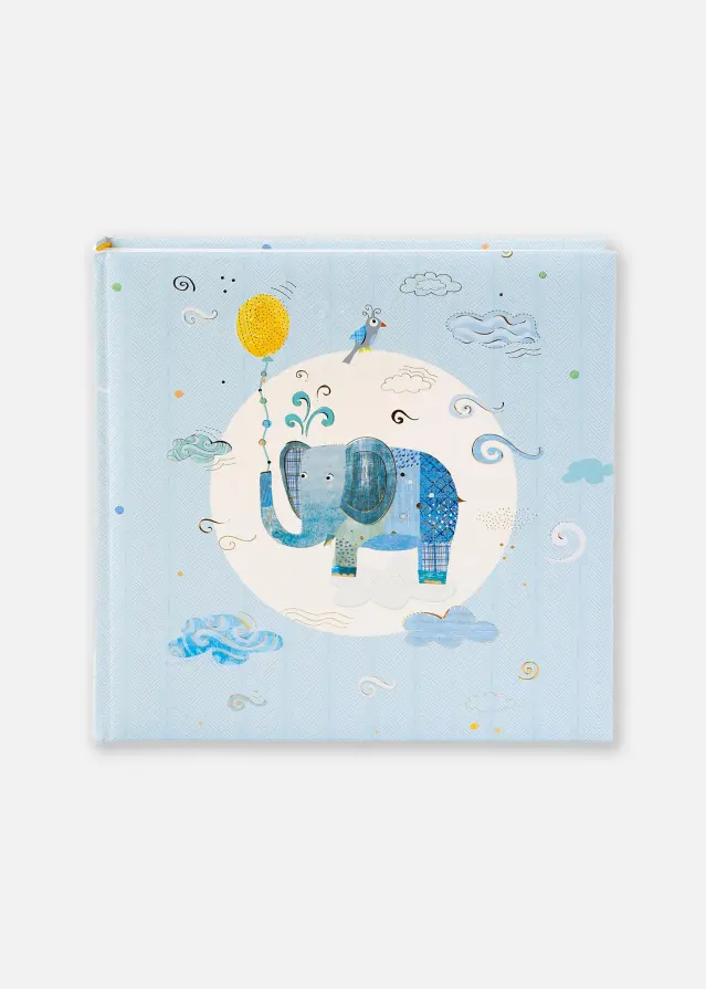 Blue Elephant Fotoalbum - 25x25 cm (60 weiße Seiten / 30 Blatt)