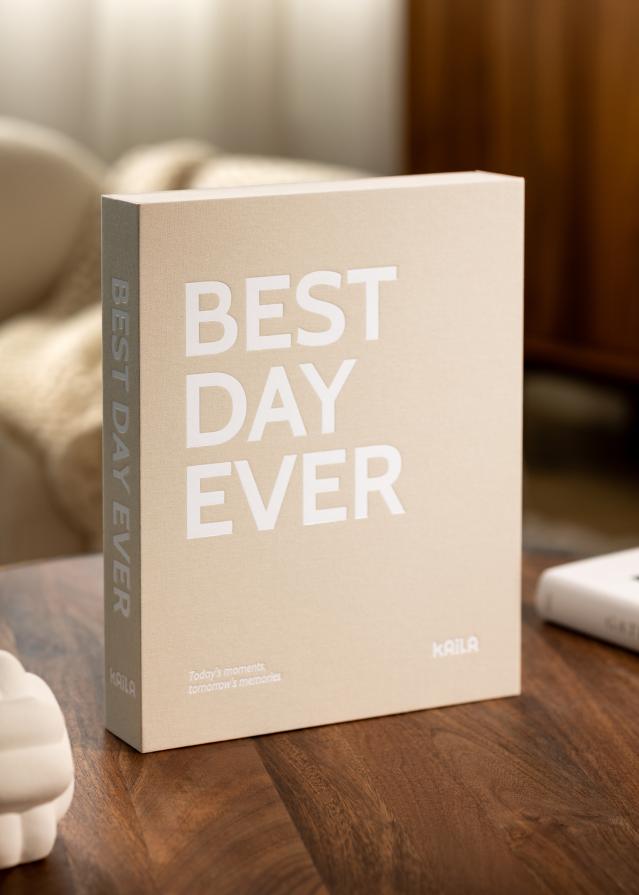 KAILA BEST DAY EVER Creme - Coffee Table Photo Album (60 Schwarze Seiten)