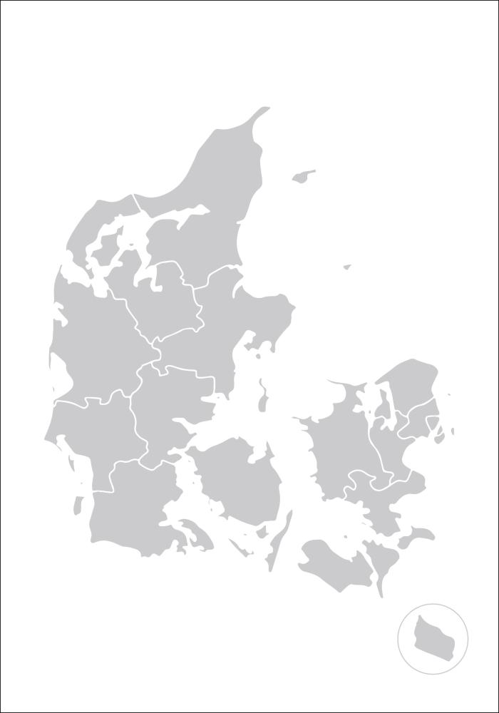Map - Danmark - Grå
