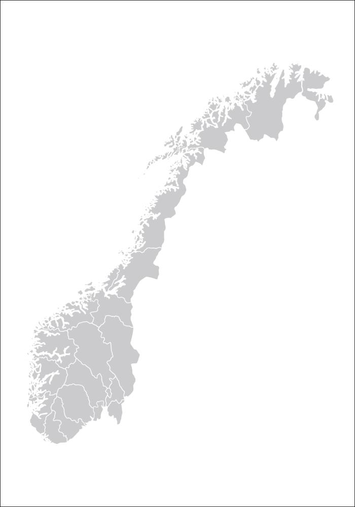 Map - Norge - Grå