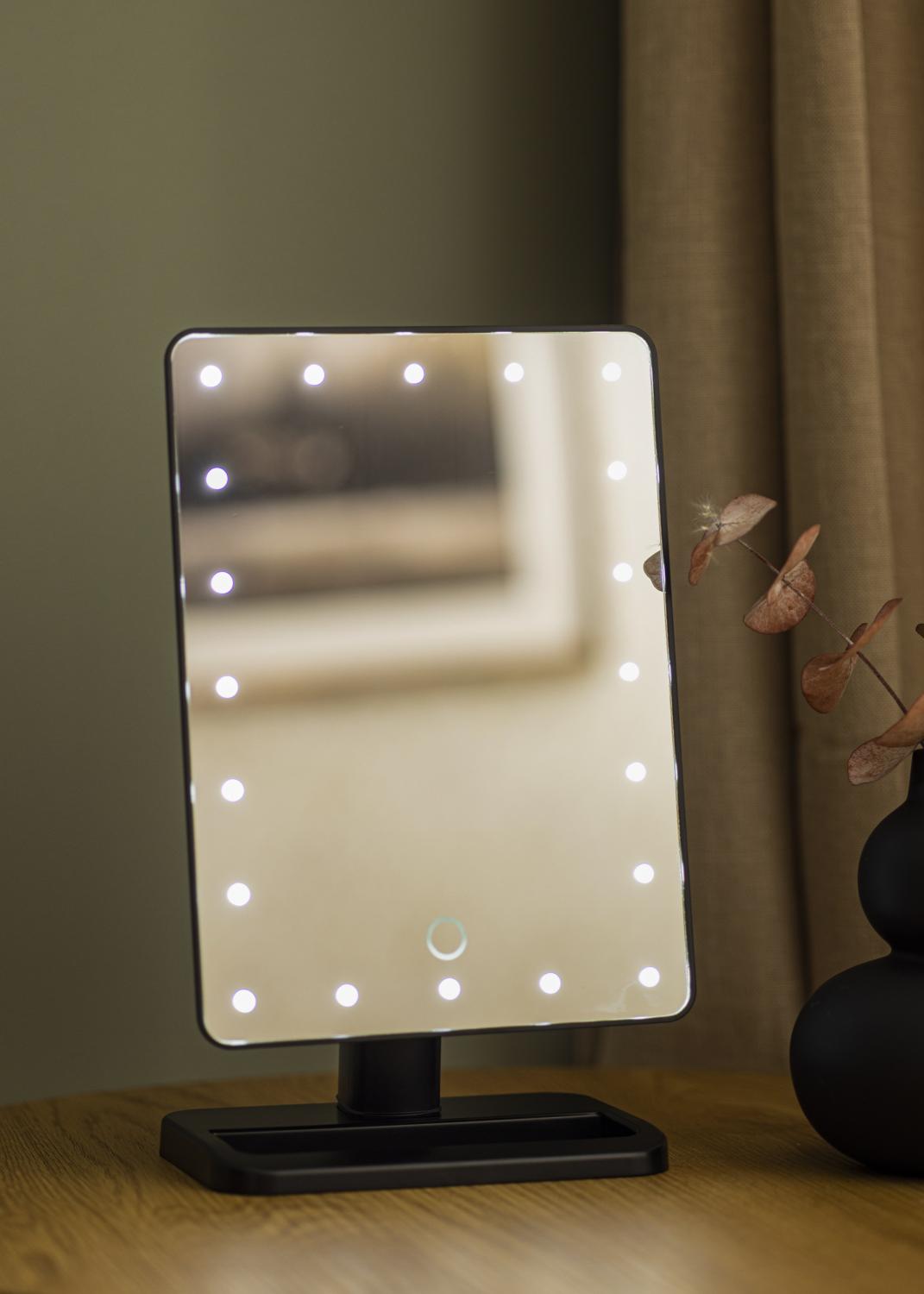 Product Image for KAILA Kosmetikspiegel LED mit Bluetooth-Lautsprecher Schwarz 18x30 cm