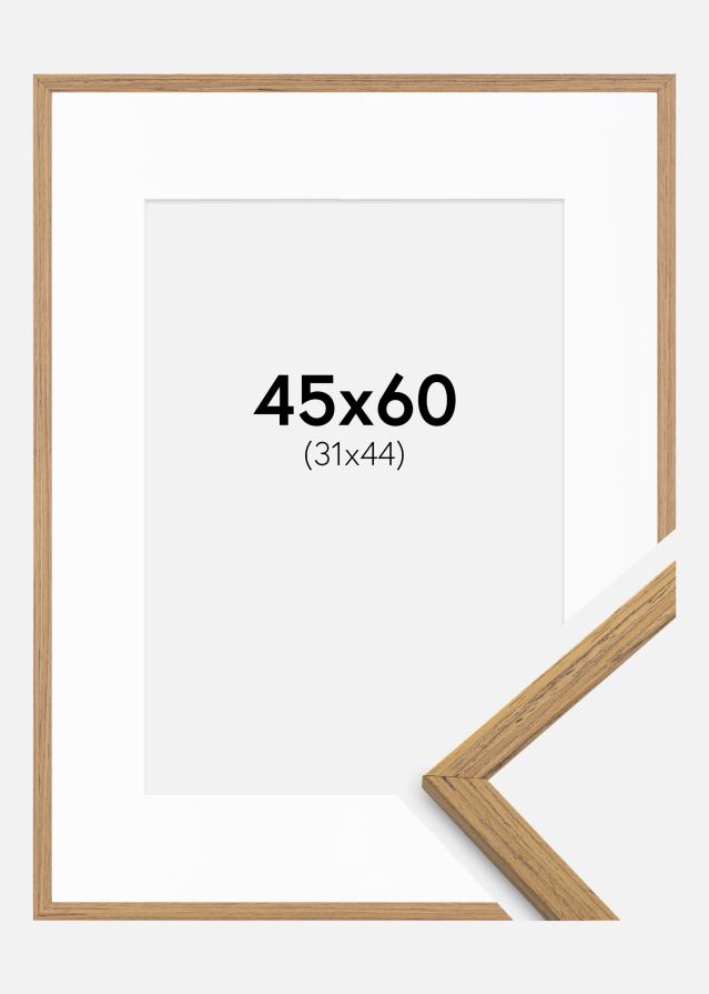 Rahmen Edsbyn Teak 45x60 cm - Passepartout Weiß 32x45 cm