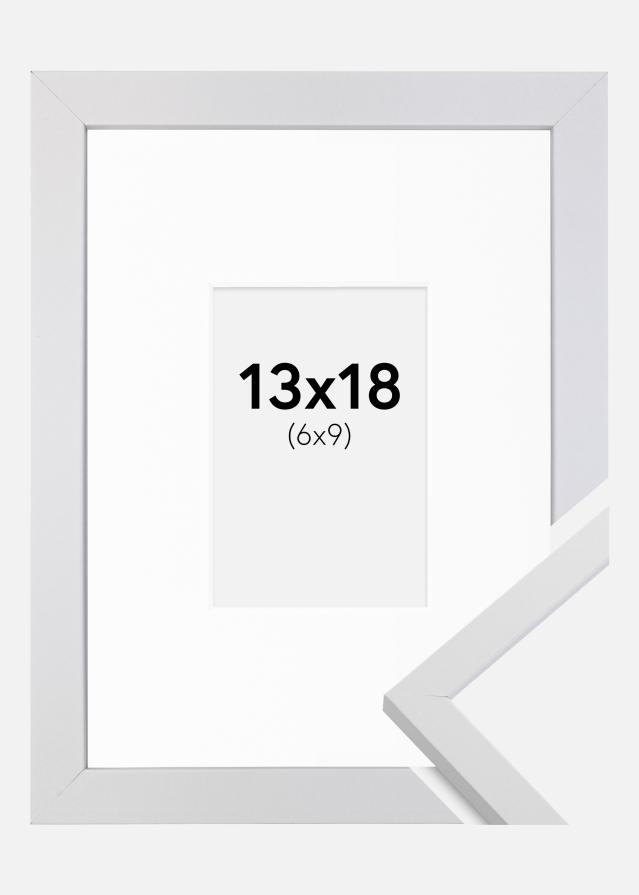 Rahmen Trendy Weiß 13x18 cm - Passepartout Weiß 7x10 cm