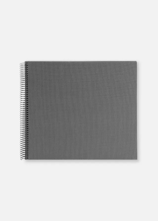 Bella Vista Spiralalbum Grau - 35x30 cm (40 schwarze Seiten / 20 Blatt)