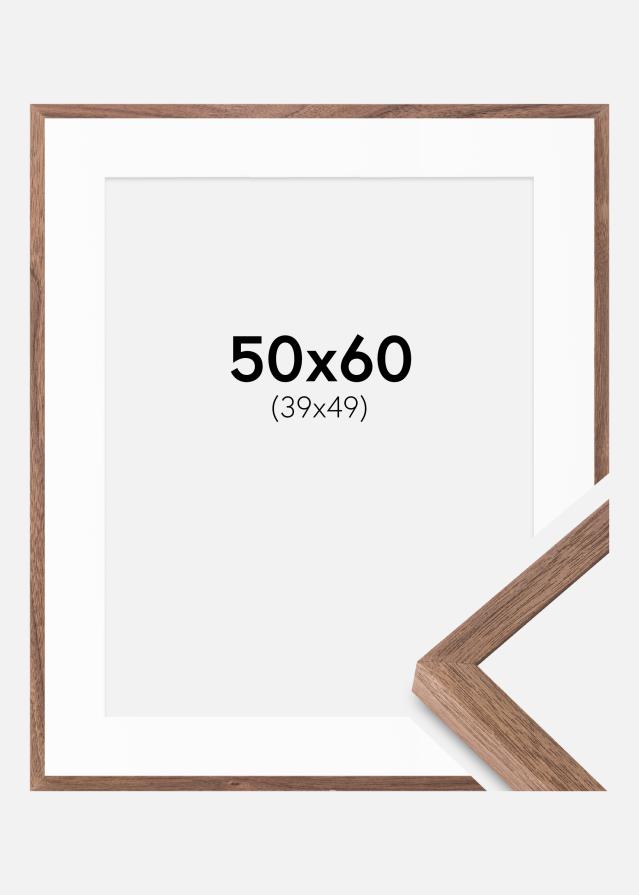 Rahmen Soul Walnut Veneer 50x60 cm - Passepartout Weiß 40x50 cm