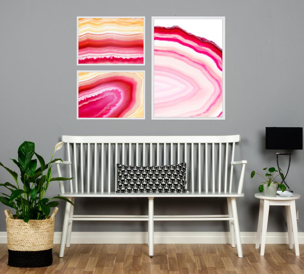 Agate - Rosa / Gelb I Poster