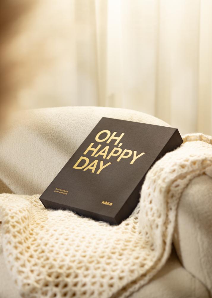 KAILA OH HAPPY DAY Black - Coffee Table Photo Album (60 Schwarze Seiten)