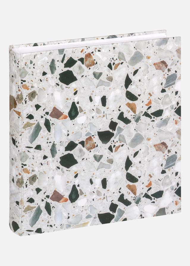 Terrazzo Stone Fotoalbum Schwarz - 28x29 cm (60 weiße Seiten / 30 Blatt)