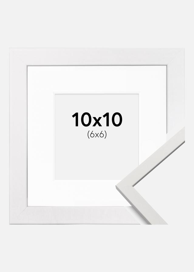 Rahmen Edsbyn Weiß 10x10 cm - Passepartout Weiß 7x7 cm