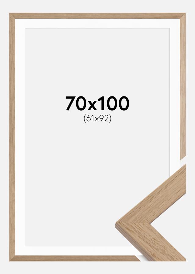 Rahmen Trendline Eiche 70x100 cm - Passepartout Weiß 62x93 cm