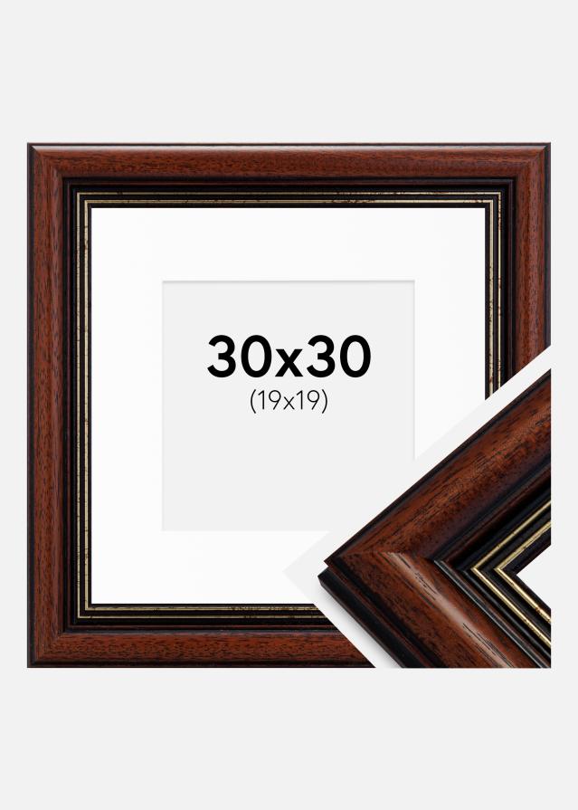 Rahmen Old Retro 30x30 cm - Passepartout Weiß 20x20 cm