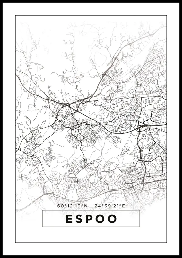 Map - Espoo - White