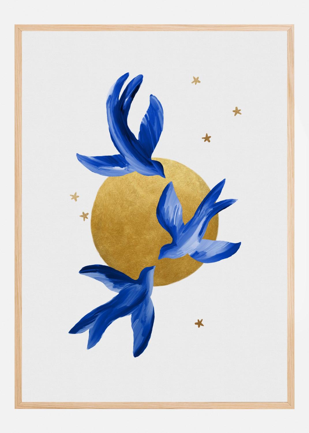 Product Image for Blue Birds Poster (21x29.7 cm (A4))