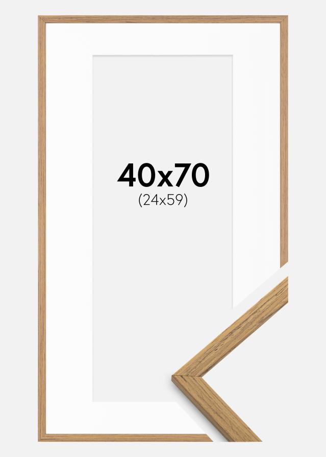 Rahmen Edsbyn Teak 40x70 cm - Passepartout Weiß 25x60 cm