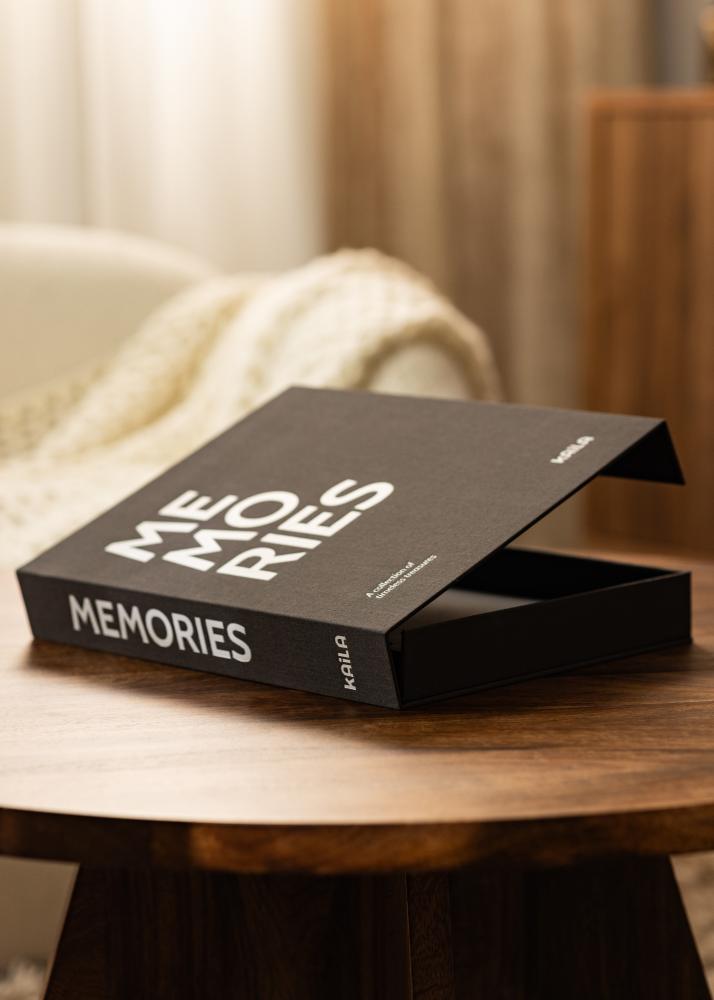 KAILA MEMORIES Black/White - Coffee Table Photo Album (60 Schwarze Seiten)