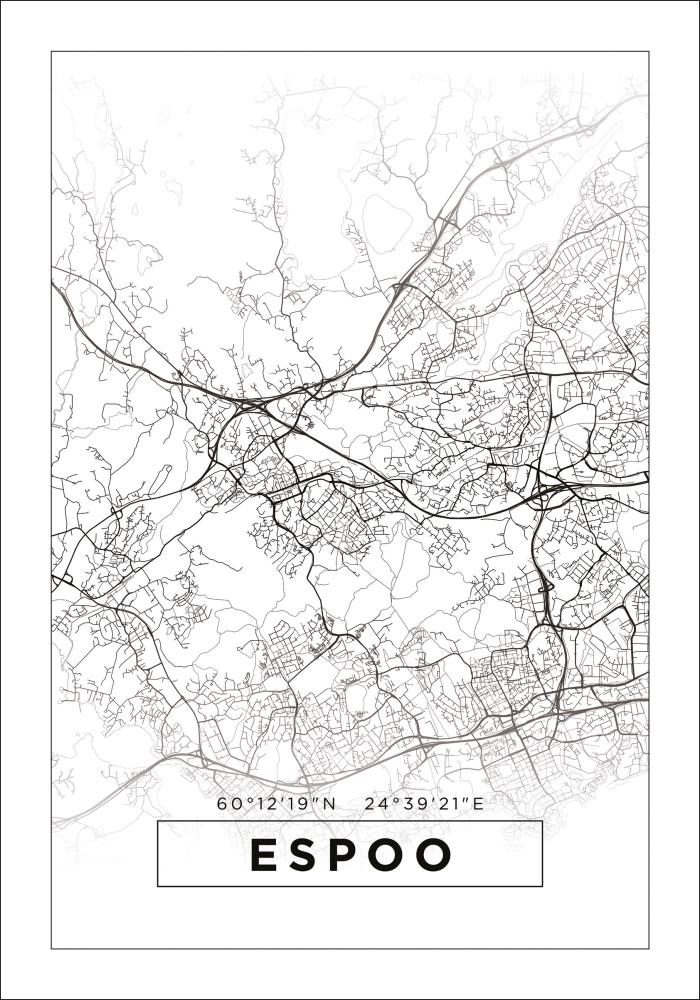 Map - Espoo - White
