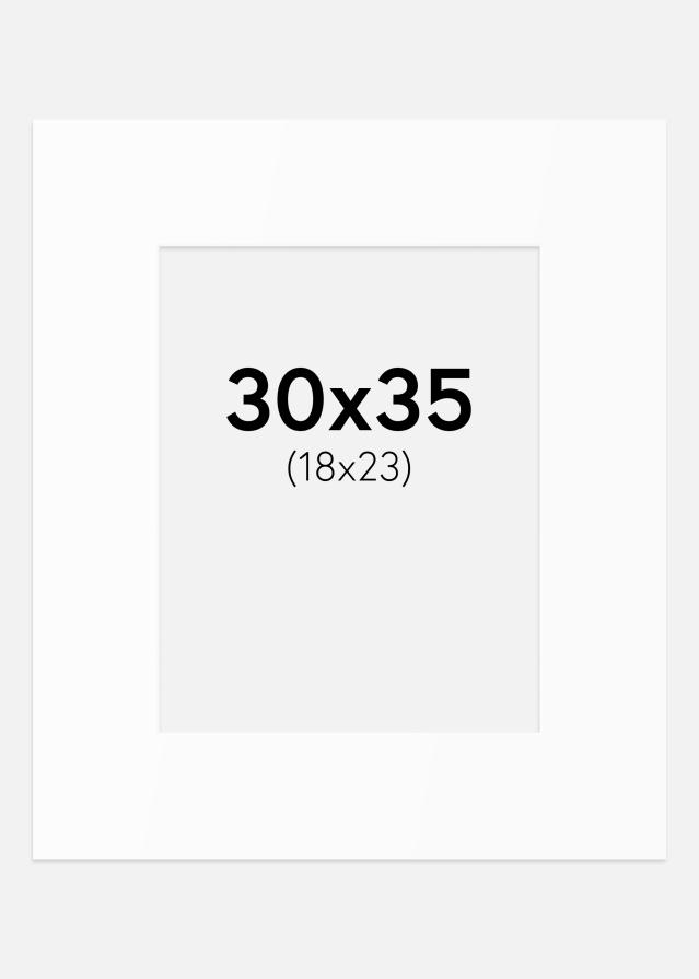 Passepartout Weiß Standard (weißer Kern) 30x35 cm (18x23)