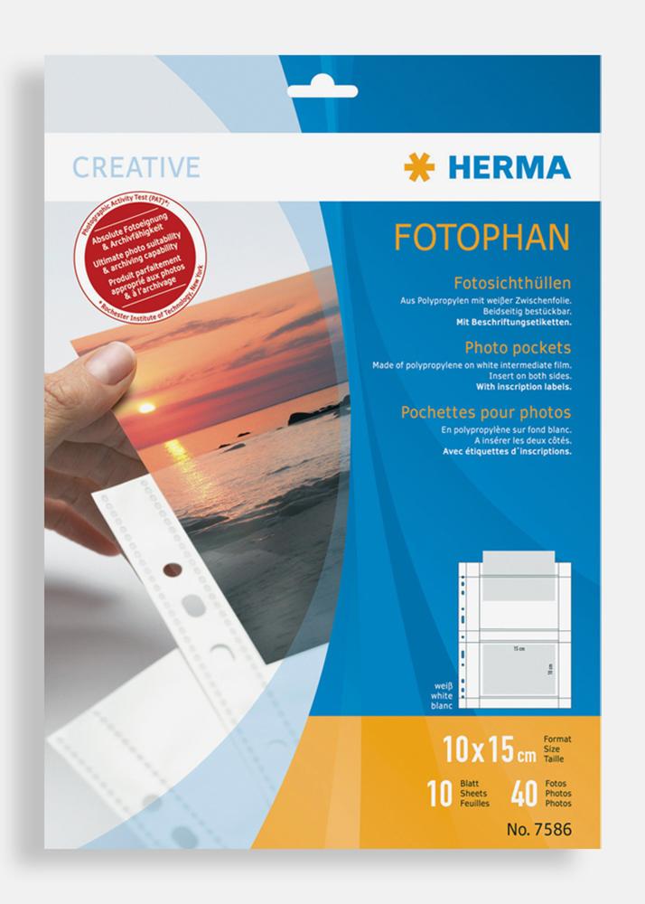 Herma Fototaschen 10x15 cm horizontal - 10er-Pack Weiß