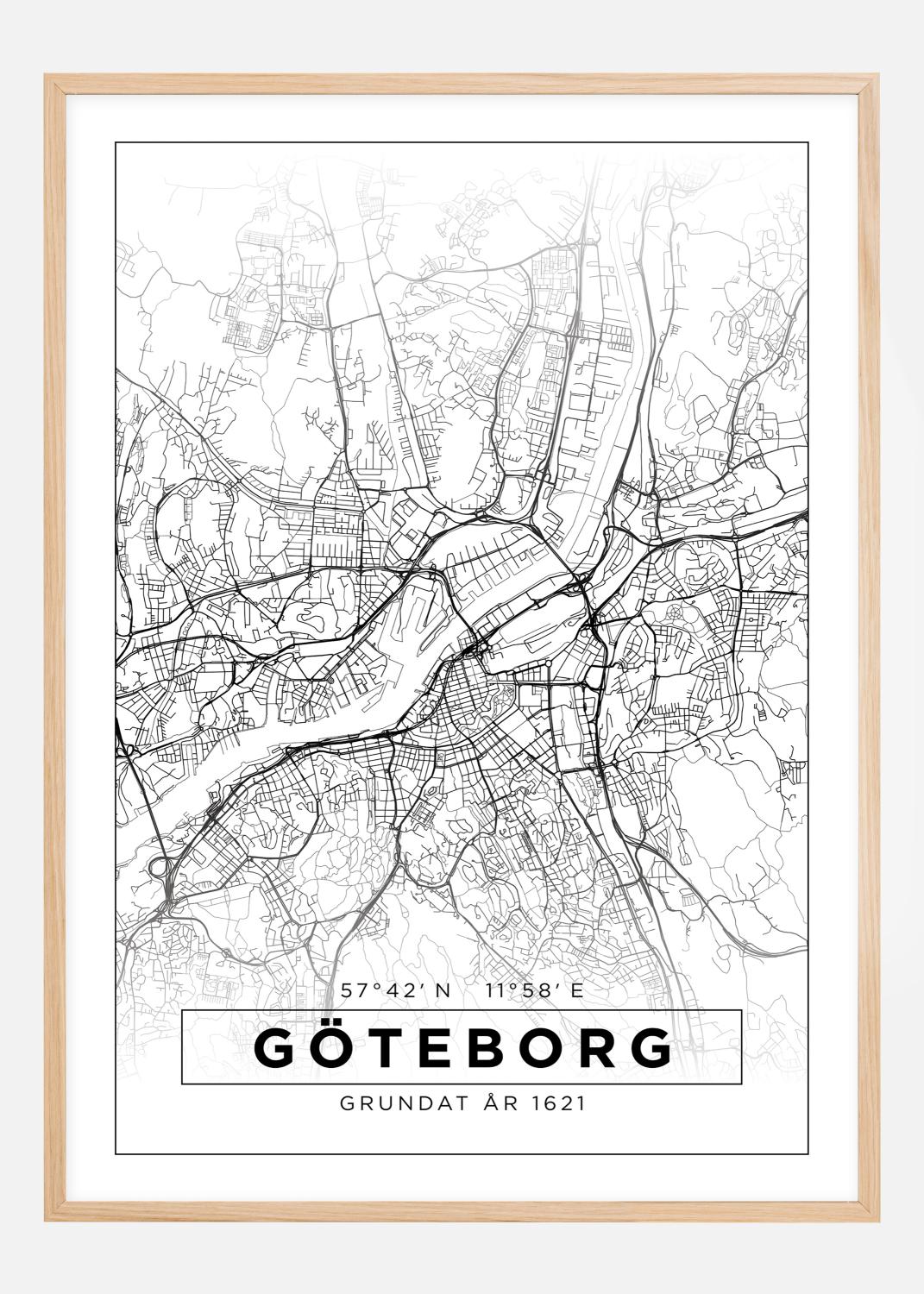 Product Image for Map - Göteborg - White Poster (21x29.7 cm (A4))