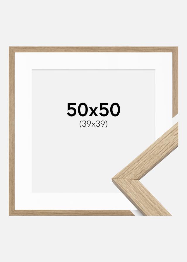 Bilderrahmen Stilren Eiche 50x50 cm - Passepartout Weiß 40x40 cm