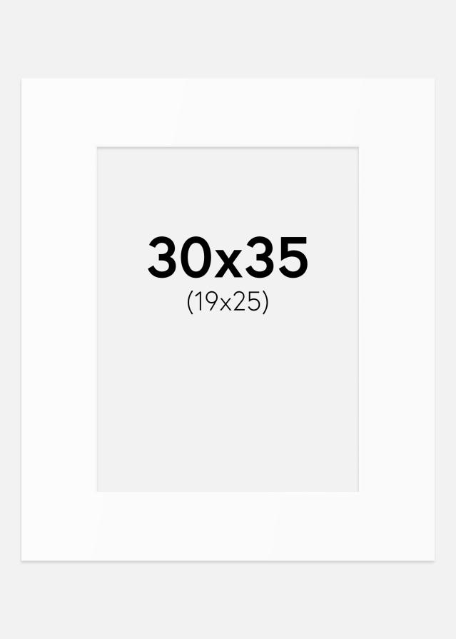 Passepartout Weiß Standard (weißer Kern) 30x35 cm (19x25)