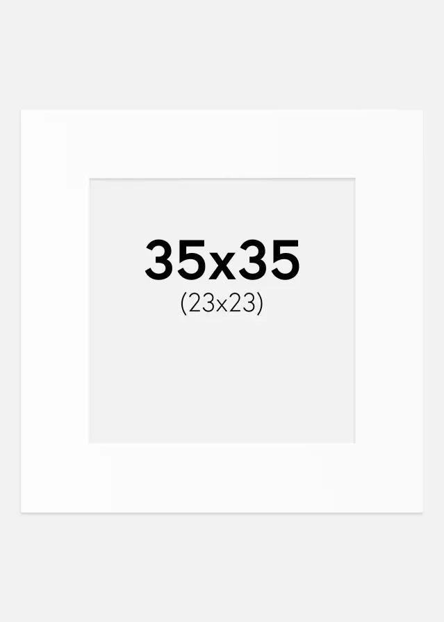 Passepartout Weiß Standard (weißer Kern) 35x35 cm (23x23)