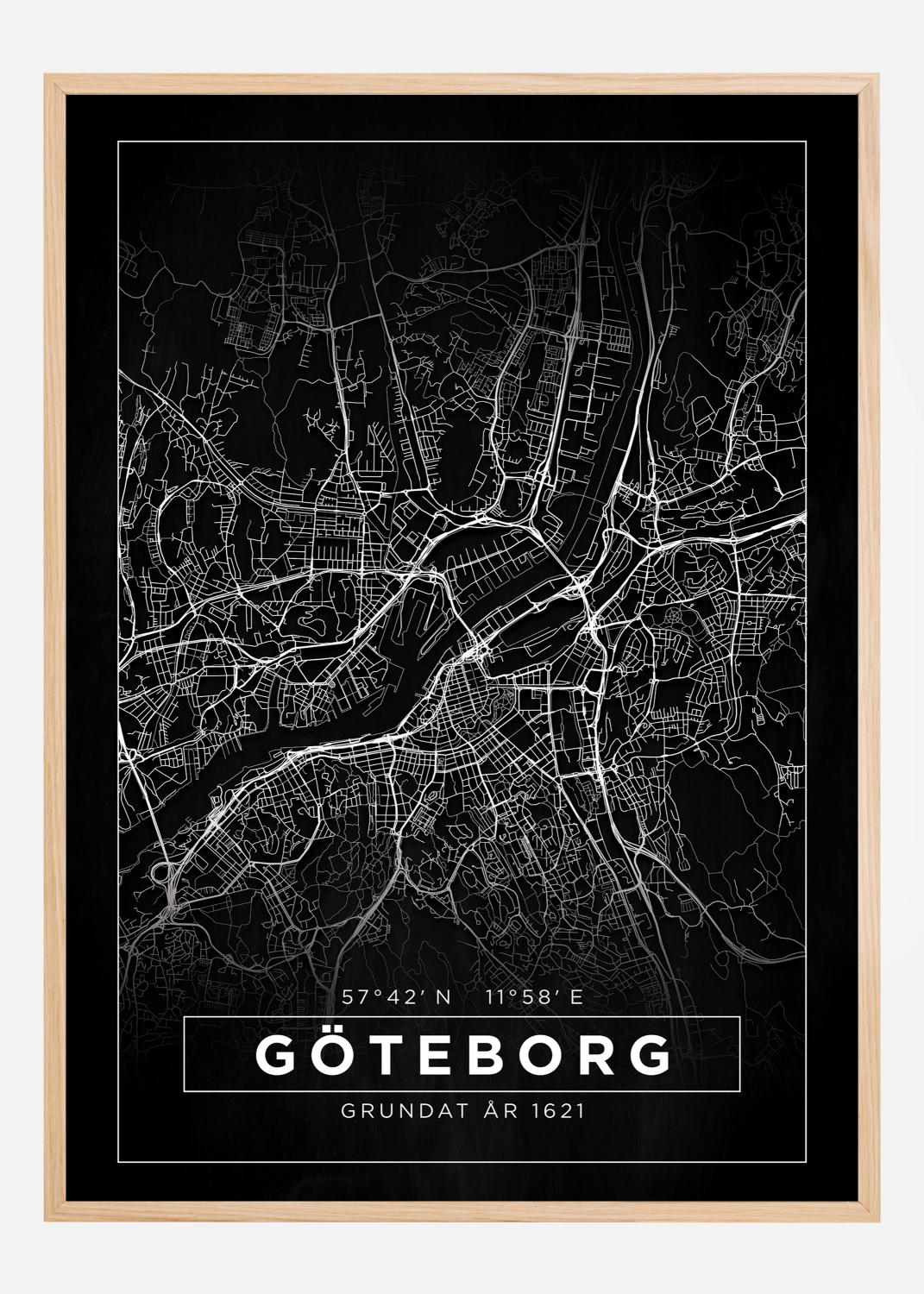 Product Image for Map - Göteborg - Black Poster (21x29.7 cm (A4))