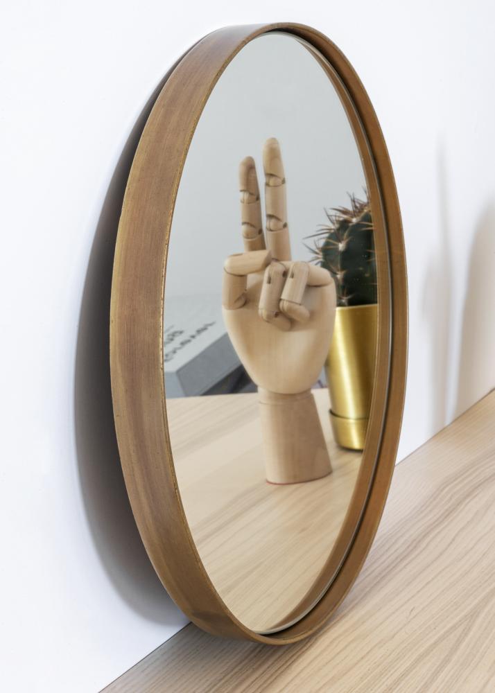 Spiegel House Doctor Reflektion Antik Messing 30 cm Ø