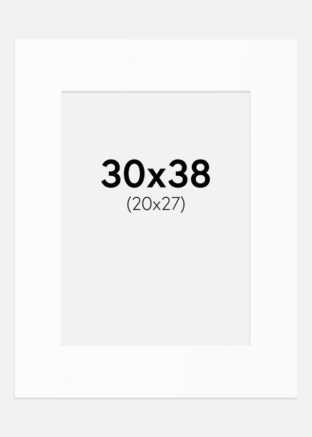 Passepartout Weiß Standard (weißer Kern) 30x38 cm (20x27)