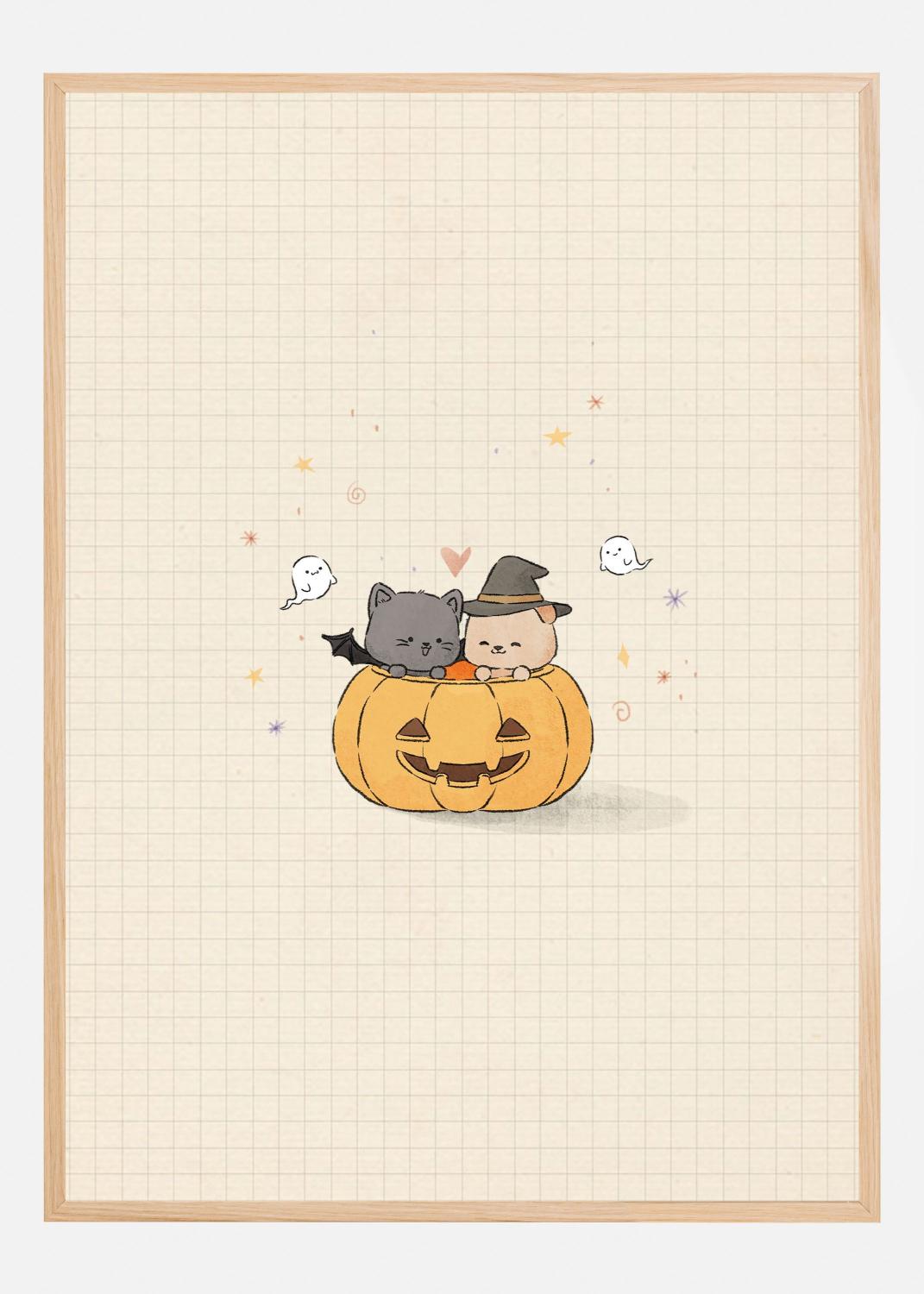 Product Image for Cat and Dog In Halloween Poster (21x29.7 cm (A4))