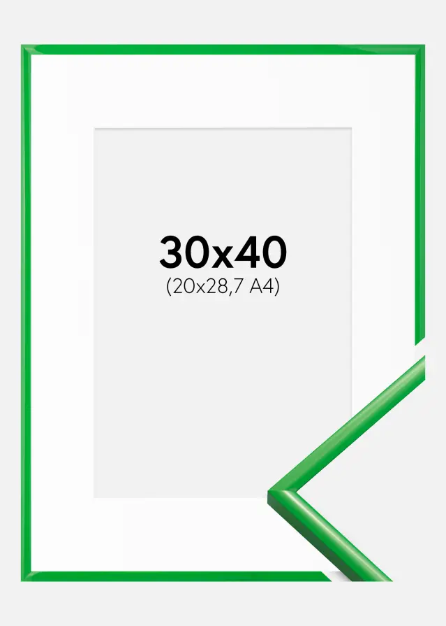 Rahmen New Lifestyle Grass Green 30x40 cm - Passepartout Weiß 21x29,7 cm