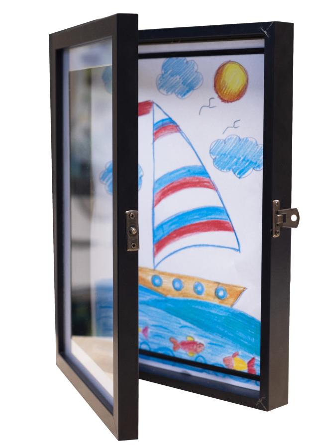 Bilderrahmen Kinderzeichnungen Newbie Acrylglas Schwarz A4