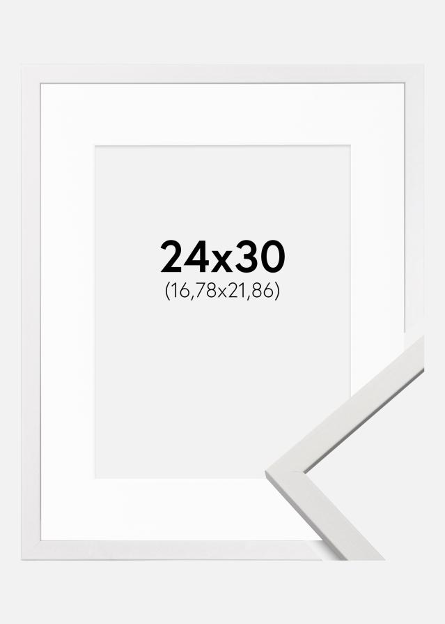 Rahmen Edsbyn Weiß 24x30 cm - Passepartout Weiß 7x9 inches