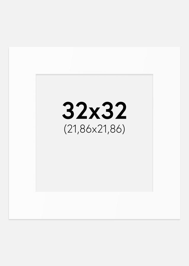 Passepartout Weiß Standard (weißer Kern) 32x32 cm (21,86x21,86)