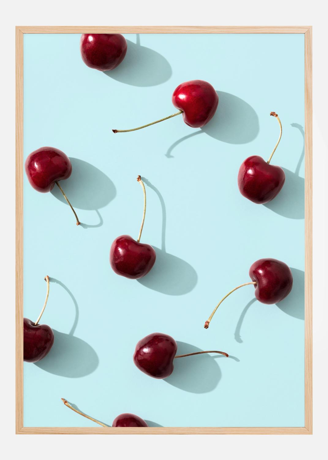 Product Image for Cherries On Turquoise Poster (21x29.7 cm (A4))
