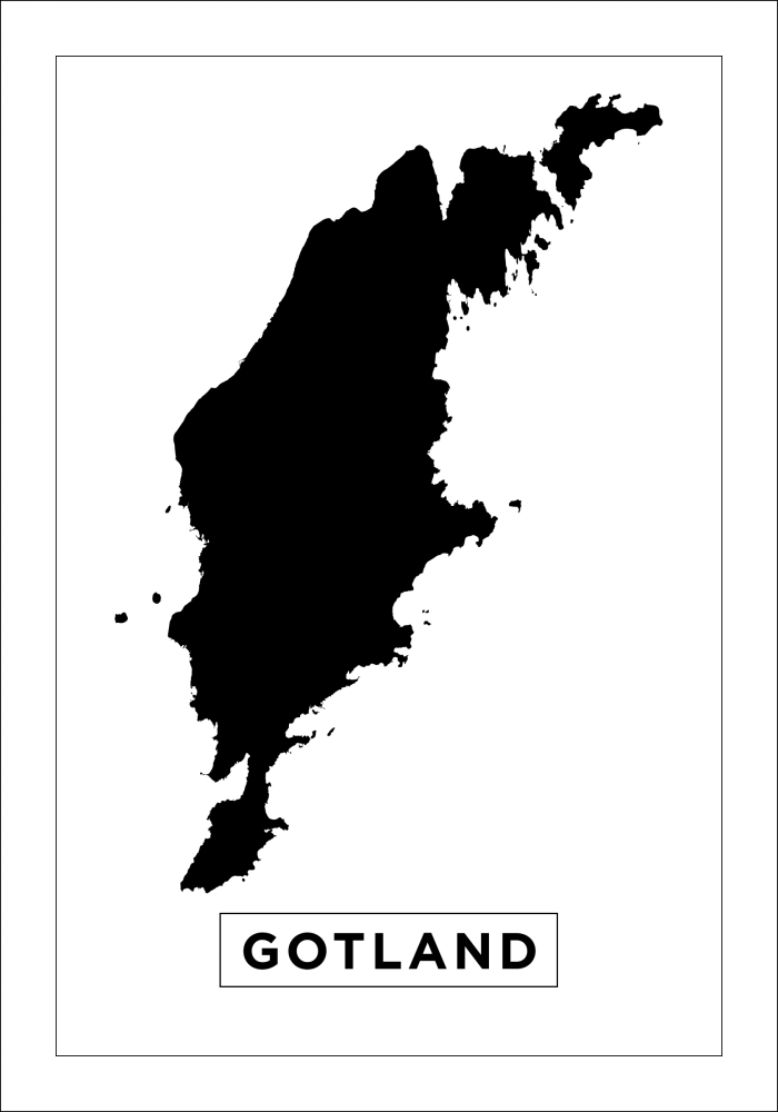 Map - Gotland - White Poster