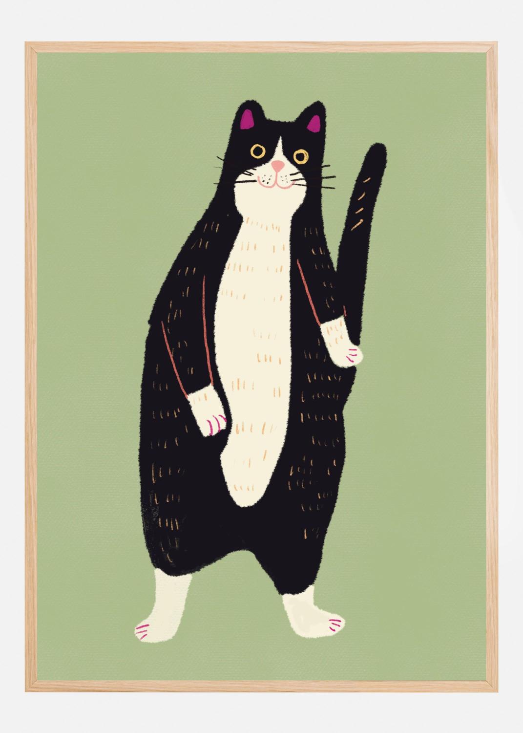 Product Image for Black and white cat Poster (21x29.7 cm (A4))