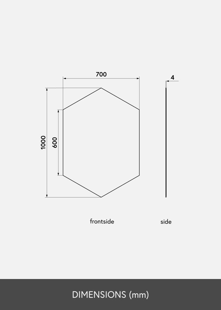 KAILA Spiegel Tall Hexagon 70x100 cm