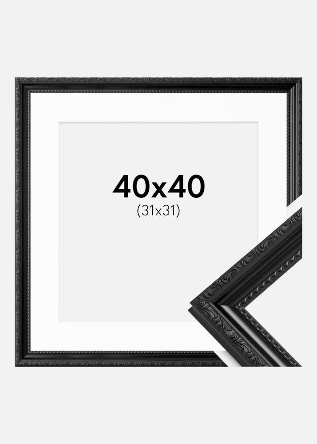 Rahmen Abisko Schwarz 40x40 cm - Passepartout Weiß 32x32 cm